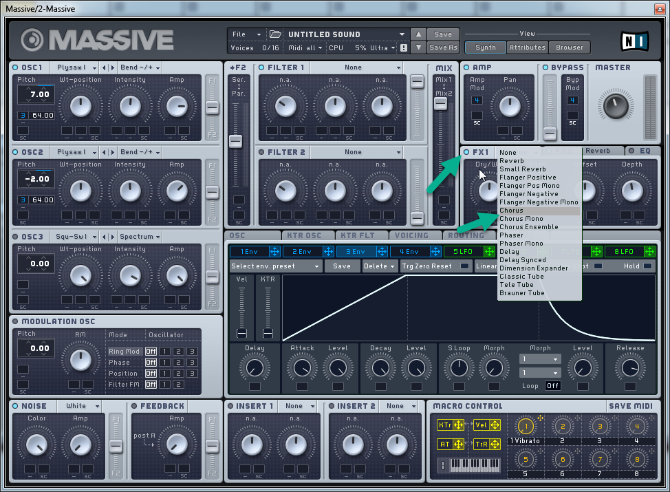 Making a Rising synth sound with Native Instruments Massive.