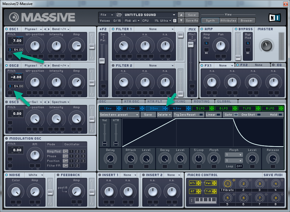 Making a Rising synth sound with Native Instruments Massive.