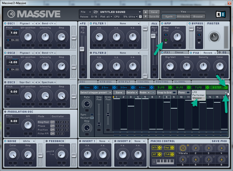 How to make a rising synth sound with Massive.